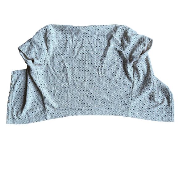 H&M Cream Eyelet Crop Top Blouse Embroidered Button Down Size M Boho 90's Y2K - Picture 6 of 6